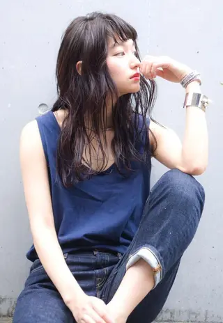 セミロング カラー 💘透明感カラー💘 沖本 将宏のヘアスタイル