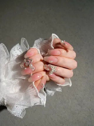 ネイル I-nailロング /ワンホン/キラキラのネイルデザイン