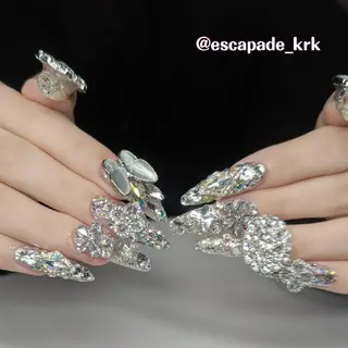 セミロング ネイル クロキ 。のネイルデザイン