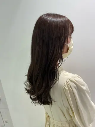セミロング カラー パーマ ヘアアレンジ ネイル マツエク・マツパ 韓国風ベージュ🤎 赤みなし🌿横浜🤎のヘアスタイル