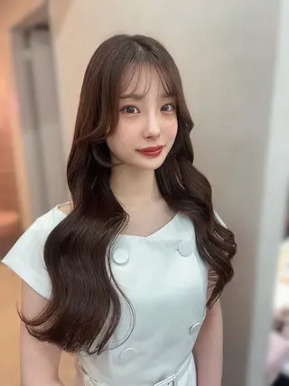 ロング カラー 新宿/韓国ヘア 中明度カラー/かやのヘアスタイル