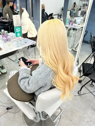 ロング カラー はるか/ブリーチカラ ー/ヘアアレンジ🤍のヘアスタイル