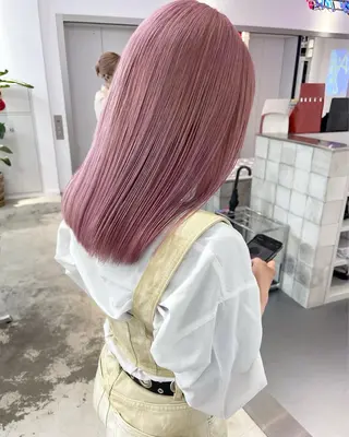 セミロング カラー ヘアアレンジ 💎韓国ヘア/ 艶カラー💎souのヘアスタイル