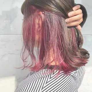 ミディアム カラー ヘアアレンジ 吉野 優子のマツエク・マツパデザイン