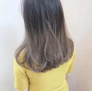 セミロング カラー HATSUMEI ゆうまのヘアスタイル