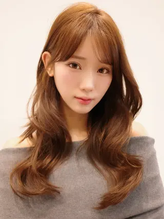 ロング カラー 韓国くびれヘア 顔まわり新宿/さやかのヘアスタイル