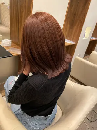 ミディアム カラー 【完全個室】髪質改善 暖色カラー/山崎唯奈のヘアスタイル