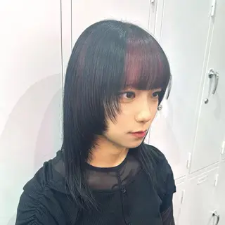 ミディアム カラー ハイトーン/ウルフ /エクステ/ましろのヘアスタイル