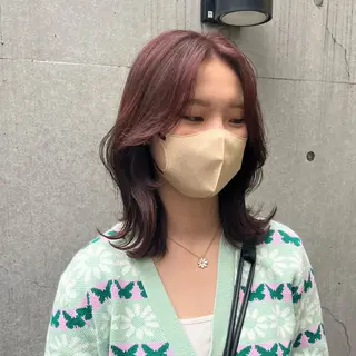 ミディアム カラー 韓国風/透明感カラー 🐵mayu* 🐵のヘアスタイル
