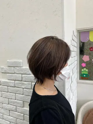 ミディアム カラー 太白区白髪ぼかし/ ボブカット/千葉達人のヘアスタイル