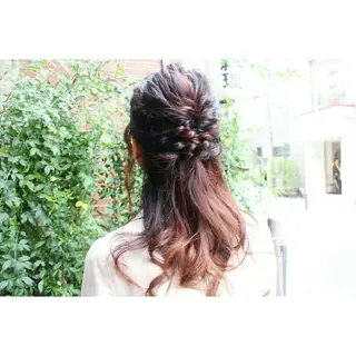 ヘアアレンジ Click所属・クニモトハルナ ボブ/柔らかカラーのヘアスタイル