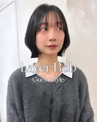 ミディアム MINX青山店所属・結莉/ボブ/ 縮毛矯正のヘアスタイル