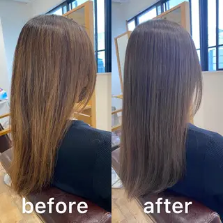 セミロング カラー KIZU 髪質改善 オカルト怪談のヘアスタイル