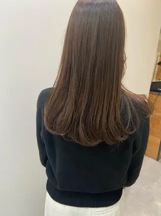 セミロング カラー 田中 あやなのヘアスタイル