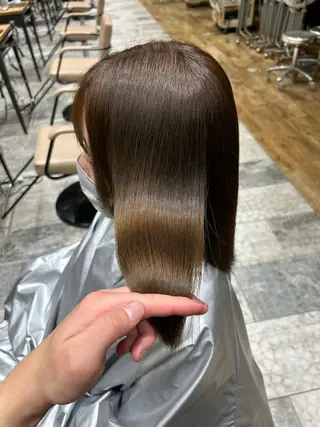 ミディアム カラー パーマ 新宿✨顔周りカット 韓国ヘア/坂本亜裟海のヘアスタイル