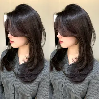 ロング カラー レイヤー/艶カラー /韓国ヘア/高松のヘアスタイル