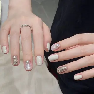 ネイル ネイリストゆか💅 長さだし、深爪矯正のネイルデザイン