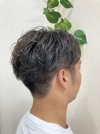 ショート パーマ メンズ Asian Hair &Eyebrowのヘアスタイル