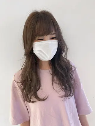 ロング カラー パーマ 韓国hair ·͜· watanabeのヘアスタイル