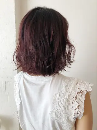 ミディアム カラー 安藤 佑衣のヘアスタイル