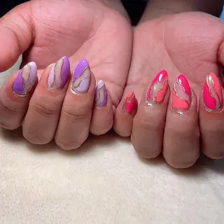 ミディアム 知花 梨花のネイルデザイン