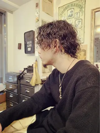 ミディアム パーマ メンズ CARNEL所属・メンズ専門CANEL かずまのヘアスタイル