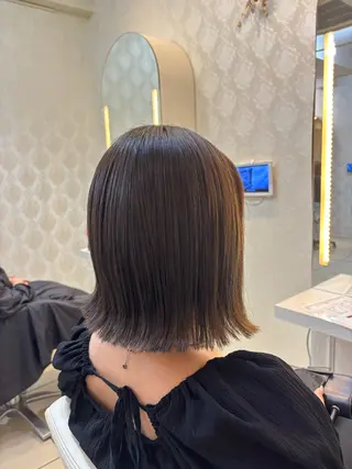 ミディアム カラー はらだ すずのヘアスタイル