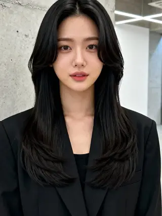 ロング 韓国レイヤーカット 🫧大阪梅田レイヤーのヘアスタイル