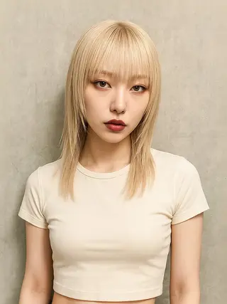 セミロング カラー 🌈派手髪ハイトーン 🌈鈴木亮太🌈のヘアスタイル