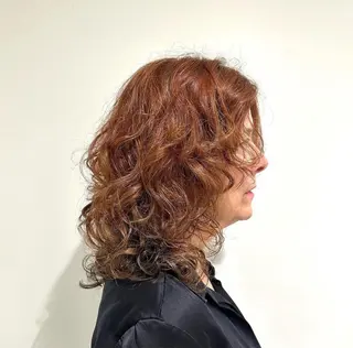 セミロング パーマ 🫧RYOグレージュ /透け感カラー🫧のヘアスタイル
