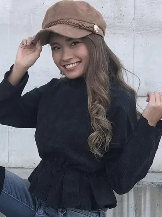 ロング カラー パーマ ヘアアレンジ Device ディバイスのヘアスタイル