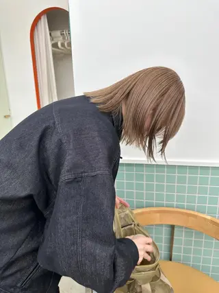 ミディアム カラー ボブ/レイヤー/ケア パーマ/リュウタのヘアスタイル