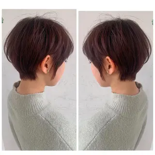 ショート カラー 京都大人女性ショート 徒歩1分/秋山のヘアスタイル