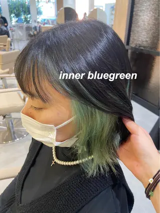 ミディアム カラー プルエクステ/インナ ーカラー🦊はるなのヘアスタイル