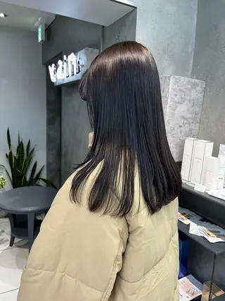 ロング カラー パーマ 顔まわり/ボブウルフ 🤍愛唯(めい)のヘアスタイル