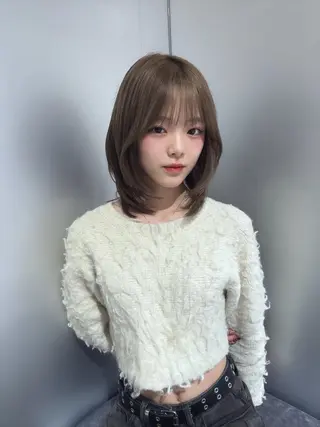 ミディアム カラー レイヤー×髪質改善 マネージャー安藤光司のヘアスタイル