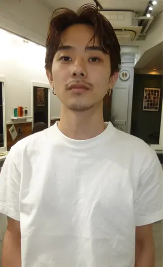 ショート カラー メンズ グランジヘア 無造作ヘアHYUGAのヘアスタイル