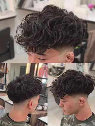 メンズ ミディアム パーマ Lapis 名古屋駅前店所属・LEN名古屋/パーマ 海外ヘア/メンズ特化のヘアスタイル