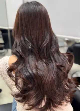 ロング カラー sunc所属・梅田l大人韓国ヘア レイヤー×艶カラーのヘアスタイル