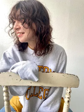 ミディアム パーマ ピンクベージュ/新潟 万代/高橋桃葉🍑のヘアスタイル