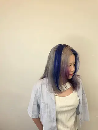 セミロング カラー イースブルー丸亀所属・弥祝 minoriのヘアスタイル