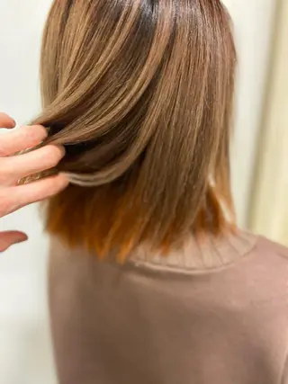 ミディアム カラー aini上本町 吉元直明のヘアスタイル