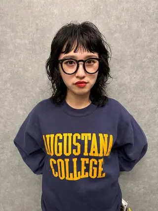 ミディアム 古沢 新のヘアスタイル