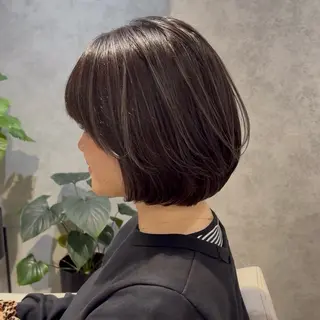 ミディアム カラー 細めハイライト🩶 ボブ/レイヤーカットのヘアスタイル