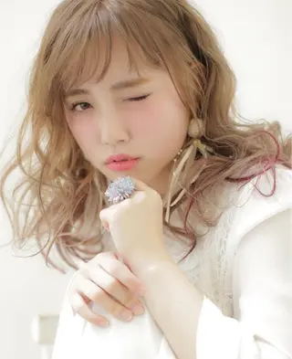 セミロング カラー パーマ 心斎橋 女性 スタイリスト  大阪のヘアスタイル