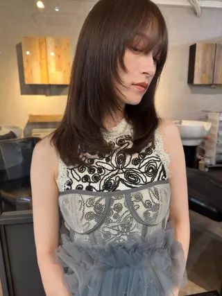 ミディアム カラー FERIA梅田🖤 透明感カラー🎀のヘアスタイル