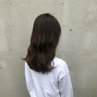 セミロング カラー 酸性縮毛矯正🧴韓国 レイヤー/髪質改善のヘアスタイル