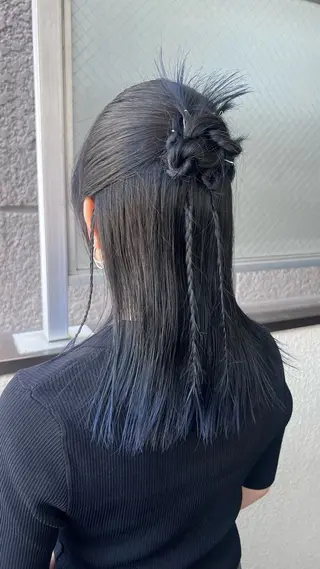 ミディアム カラー ヘアアレンジ 🌈デザインヘア職人 Kaede🌈のヘアスタイル