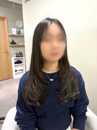 ロング 髪質改善カラー&TR 縮毛矯正/弱酸性矯正のヘアスタイル