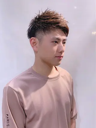 ショート カラー パーマ ヘアアレンジ メンズ As hair所属・柔らか垢抜けｶﾗｰと ｶｯﾄ🫧ASUKAのヘアスタイル